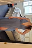 I was a bit worried about ordering a bridesmaid dress online but I'm really happy with this! I recently had a baby so I'm carrying a bit of extra weight in my tummy/hips but this dress is very forgiving and  I don't feel uncomfortable in it.  The size large fits me perfectly (apart from needing a hem for length) and the adjustable shoulder straps are great.  The fabric feels great and color is what I expected.  I'd recommend this dress. - Jody L.
