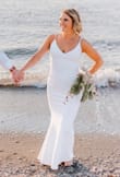 I could not have been happier with this dress. Bought it for a small beach wedding and it was perfect! It looks and feels so much more expensive than it is. Many friends asked if it were a designer. It hugged my body perfectly with enough stretch that I could move. Sexy, but classic. At 5'3, I had to have it hemmed. But I fully expected that. Beautiful dress for the price- 5 star- would 100% recommend! - Rihannan M.
