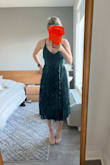 Great dress! However, it has some small threads everywhere and also it arrived pretty wrinkled. I will need to take it to a dry clean or steam place. Ironing skirts like that at home would be very hard.
I am a size small and it fits like a glove. Not sure why people say it runs small. I never wear any size other than small. - Olesya P.