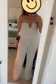 This jumpsuit was absolutely perfect! I got it for my civil wedding but I will easily be able to reuse this for other occasions. It was super comfortable and flattering, and I received many compliments! It was a bit long so I had to have it hemmed. - Fernanda C.