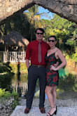 I bought this dress to wear to a December wedding in Florida. The print is gorgeous & I got tons of compliments. It's extremely comfortable as well. At the time I was a little over 2 months pregnant so I sized up from my normal due to the increased breast size- probably up to a 34DD at that point- and the fit was perfect! - Emma B.