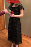 I bought this dress a week before my school's sweethearts dance after deciding to go last minute. I was worried it wouldn't get here on time but luckily it got here 5 days before the dance. It fit perfectly!! I was hesitant to buy online because I needed something that would fit and wouldn't have time to get a new dress otherwise. I'm so so so glad I bought this dress!! It's so pretty! I got so many compliments on it throughout the night!! I absolutely love the style and pattern. It breathes really well which is perfect for a school dance! I give this dress a solid 12/10, I am in love with it. - Lydia C.