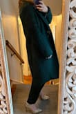 Bought this to wear to a black-tie wedding. I wasn't sure if I would like it with the slit in the side but it actually wears more like a high-low and fits like a glove! Super flattering dress and required zero tailoring on me, which is unusual because I'm petite and fairly short. It's the same exact color as the coat I plan to wear at the event so I'll have a monochromatic look going on - love it! - Morgan E.
