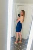 This dress is so great. Fits true to size. Doesn't ride up. Fabric is good quality, on the thicker side. You do not need to wear pasties or a backless bra if your chest size is smaller. - Amanda C.