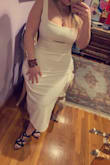 The dress fit so beautifully! The straps were a little big and fell down a few times. I still would buy the large and not size because I have a larger chest. The dress was lined well and not see-through. I wore it for my cousin's sweet 16 and plan to take it to a girl's trip to Miami this spring. - Maria L.