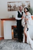 Bought this dress in a size Large and although it was snug in the waist (I have bigger hips than normal after having my son) it fit like a glove.
Wore this for my small wedding and had everyone thinking this dress cost more than what it actually was. Quality is amazing!! Highly recommend getting this dress. - Victoria F.