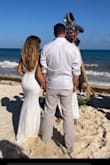 I was celebrating my 10 year anniversary with a Beach Wedding and was blown away by the quality and fit of the dress. If you wear a good body shaper underneath, it will lift your backside. I had to order the XS (pictured here) because the S was a bit loose on me. Loved this! - NAIBE R.