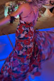 Bold print and beautiful colors. Wore it to a beach wedding. The top has no support. I wore a simple bikini top under it and it worked well. The skirt is long enough to wear wedges/heels. Dancing without shoes was not a problem either! It's very pretty!!!! - Ketlin V.