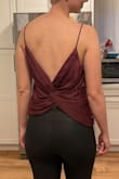 Didn't end up keeping this only because I have another burgundy camisole already - I wish I had found this one first! The twist back is very flattering and I could see wearing this a lot. I personally prefer to use nipple covers with camisoles like this but to each their own! - Amanda P.