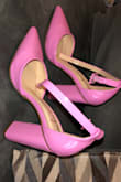 I love this shoes. They look exactly like the picture. Color is exactly the same. I was looking for a bubblegum pink color shoes, and finally I found it. They are a little bit too high for my taste but I will keep it anyway. They also run a little bit big, but I am ok with that. - Nicaury P.