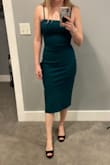 I ordered this dress for a wedding I attended as a guest. I received so many compliments! The material is great, thick (2 layers) but not too thick and I chose the really pretty darker teal color. If anything it was long, I would've wanted to get it hemmed an inch or 2 but it still looked good. Otherwise it fit like a glove and I was comfortable and felt secure all night! Thanks Lulus! - Danielle D.