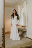 Putting this dress on accentuated all my curves in the most perfect of ways! I felt sexy and like a princess on my wedding day! I did have to take it in a little on the shoulders since my cup size didn't fill in as much, but very minor alterations. Can't beat the price! - Jannel P.