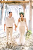 No one can believe I only spent $100 on this dress, and that I got it online. The fit is so flattering, and the material is great quality. It was perfect for my intimate backyard Hawaiian wedding. I ordered a medium, and had it taken in just a touch because I lost some weight. Other than that, I would say that sizing runs a SMIDGE large. Overall, I could go on and on about this dress. - Brooke N.