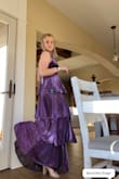 Obsessed with the vibrancy in this dress and the material. It is a perfect length on me when I'm wearing heels that are 4in but too long when I'm barefoot but I'm also 5'5 so if you're shorter than me you might need to get it tailored. The color is perfect and just like the photo! - Paige R.