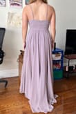This dress has 3 layers and feels so high quality! The fabric is very flowy and makes me feel so dainty and elegant as I walk! I do wish the straps were a bit thicker but it looks secure enough lol. I definitely would need fabric tape to keep the girls in check. Overall I'm very happy with the purchase! - Diana L.