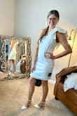 Perfect for my bridal shower! Great quality material and not see through at all. I even had black underwear on when I tried it on lol fits a little loose around the waist area which is what I wanted and super flattering. - Adara S.