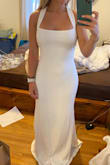 I love love love this dress!! I am using it for my wedding and it's exactly what I was looking for! I did tell the system I didn't want it too tight so it's totally on me but their sizing is very accurate! I am 5'2" and weigh 125/130. The size I got is small and the only reason I want to try an XS is cause I want it to hug my curves more and want it a little tighter. But never the less, Gorgeous dress! - Carissa K.