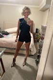 Runs a little small- I'm normally a small in their stuff but exchanged for a medium in this. I danced in it all night long with no issues. - Elizabeth M.