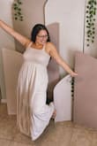 Wore this dress for a beach photo shoot and a bday party and it was perfect. Flowy and light. I was able to adjust the straps and tie it up however I liked. Recommend. - Cecilia G.