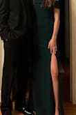 I ordered this dress for a ball. I loved everything about the dress! It was perfect for the occasion and so comfortable. Also, the length was great. I wore 2-inch heels and my dress didn't drag the floor nor was it too short. The only downside was after wearing it for a couple of hours, I noticed the fabric around the bust was stretching out. - Abby S.