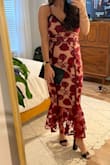 I got this dress to wear for a black tie optional wedding. I'm usually a medium at most stores, so was glad I read the reviews that this dress ran big. The medium was really loose up top, but the small fit perfectly! Was able to sit and dance with no issues. Only hard part was going up stairs got tons of compliments though! - Sarah M.
