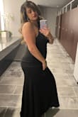 I just had a baby two months ago so I originally ordered a large in another dress which didn't fit so I switched to this dress and ordered an XL in hopes it would be the perfect fit and it was! I wore it to a friends wedding and it looked great love it. I didn't wear a bra with it just nipple covers but I didn't actually have to worry about any slips because it has wiring in the plunge and kept everything in place - Stephanie F.