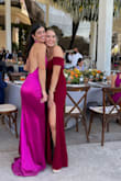 Absolutely loved this dress! Wore to a friend's wedding and got so many compliments. It fits really nice but I did have to get it hemmed as I was wearing shorter heels. Fabric is thick and has a lining on the bottom! - Elisa S.