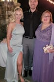 Wore this to my cousin's wedding on 3/5 and it was a hit! I am a classic coke bottle figure so I did have to have some material taken in on the lower back to make it more form fitted around my waist line, got the slit reinforced, and hemmed the length (even with 4in heals on) but the top was nice and form fitted and cut in such a was over the bust that I did not have to wear a bra with it which was nice. I did notice looking back at pics that one of the straps wasn't aligned perfectly with the start of the neckline on that side and that did bother me. Wish I had seen it before leaving the alterations place but its a small mishap in the big picture of things. Other than those few alterations 10/10 would recommend - Mary A.