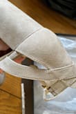 There are so many great reviews on these shoes. Unfortunately, I think the pair I was given was worn before being returned because there was obvious wear on the bottom of the shoes, the box was extremely damaged upon arrival (ripped and rubber-banded shut) and there was a small scuff on one heel. After trying them on ONCE, the tabs for the ankle strap on BOTH shoes were coming off. Unfortunately will be returning even though they're so cute! - Samantha M.