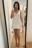 Love this dress and can't wait to wear it to my summer bachelorette! Love the backless look and the way the sequins shine. Definitely recommend getting a size smaller. - Clarissa N.