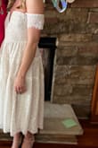 I'm typically a medium on the top but a large on the bottom (got those hips). This dress was lovely and I got so many compliments, just wish it fit better up top. I got a medium and it was still a little big which is weird because mediums from lulus typically fit great! I used double sided tape to keep it attached to me on my chest and that seemed to do the trick. - Lori B.
