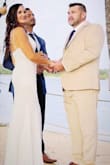 This dress far exceeded what I imagine! Tons of compliments on it from wedding guests. Fits like a glove. I'm normally a small but none of those were in stock I ordered an xxs and had the straps in the backdrop straight back instead of in the X. It fits perfectly! - Lindsay W.