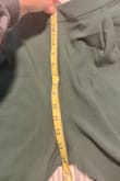 The material does not give any shape to these trousers. They just hang on me. The crotch seam is also very long and is the pant leg for me. The color is nice. - Alexandra B.