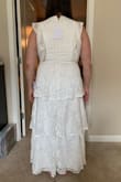I bought this as a potential wedding dress, but the deep V and amount of cleavage showing just isn't my style. The dress was comfortable otherwise though, and fit nicely. Wanted to share photos since seeing others' photos really helped me in finding my dream dress - I ended up picking another style from Lulus! - Vanessa F.