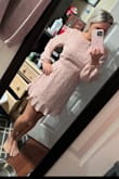 I plan on wearing this for my bridal shower. I went with the recommended sizing on this one and it fits good! Love the print. Again, the lightening this website uses when taking the photos, or whatever edit, makes the colors online way more bold then what they are in real life - Melissa G.