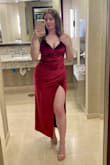 I bought this in XS and small to compare. The XS did fit, but it made the slit come up a little too much for my comfort, so I kept the small. I wore it for Valentine's Day and then again for a work event and I got so many compliments! I felt so beautiful in this dress and it is extremely flattering. - Alexis C.