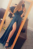Absolutely fell in love with this dress >p it is true to size and colour, a deep emerald shade with almost like a pearl hue over the top, its beautiful. It was slightly long hut only because I chose to wear it with flats for a summer wedding. The material was light (but not cheap), comfortable on your skin and easy to dance around in. It's just a dream =
 very happy with my purchase and the customer service I received. Would highly recommend Lulus and I'll definitely be coming back for another dress as soon as I can afford to! - Jenna G.