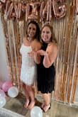 I love this dress! I wore it during my bachelorette trip to Dallas in the summer and to my bridal shower with a jean jacket over it in the fall. I was worried about the lace-up back because I have a larger chest so it is difficult to go braless, but it was not an issue at all! The neckline is higher cut so I didn't have to worry about weird-looking cleavage. This is perfect for all of your bridal needs! - Shelbi L.