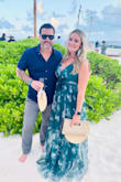 Overall loved this dress! The color was a deep, stunning teal. Complimented the right body parts. I ordered a large after reading several reviews and ultimately should've gotten a medium- it was pretty long (even wearing wedges it was on the ground) and the waist/chest could've been snugger. BUT so many compliments- wore it in Mexico for a beach wedding! - Shana D.