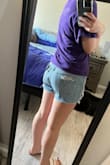 Levis are so pricey but I finally splurged and got a pair and they're my new fav shorts. I usually wear a 6-8 in jeans, I ordered these in a 28 and they fit really well.. slightly tighter than I like around my thighs but my thighs are chunky so they fit as expected :) They also cover both of my butt cheeks so that's great!! Photo ft my new Lulus sandals that I'm also in love with! - Hali B.