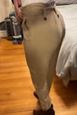 I got medium which is my usual but it fit wayyy too baggy everywhere, and I have wide hips. Sized down and it fit much better and showed more of the tapered ankle style modeled. - Jennie R.