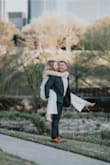 Wore this for my engagement photos (for my wedding save the dates) and it was so perfect! I did have to get it tailored because the length of the legs was a bit long for my 5'4 body, but overall totally recommend how flattering this look is! - Victoria E.