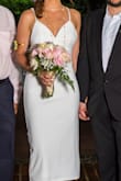 The dress is really elegant, very good quality fabric and nice shape. I think is a bit large than appears (I always runs M), but specially in the bra cup .  I had to take the dress to the tailor to adjust it because I do not  live in USA, but is a really beautiful dress. - Maria P.