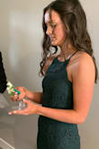 Beautiful color and soft lace. Fit perfectly and was comfortable. The slit was not too high. - Sommer C.