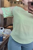 I was really worried that this would be tight at the arms. Typically that fabric doesn't have a lot of give and I have thick arms...but it wasn't tight at all! A little see through, but overall great. - Ashley S.