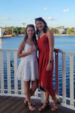I wore this dress to a rehearsal dinner. The pros, the dress is beautiful and very flattering. For someone who doesn't have a large chest, it still looked great! It's a lightweight material, perfect for Florida outdoor events. The cons, the dress wrinkles easily and steaming did not help to remove them (benefit - wrinkles weren't that noticeable when the dress was on). The only other con is the slit/tulip bottom, if it's windy, you could have some issues. The wind picked up during my event and I had to hold one end down to keep from flashing everyone. - Kelsey L.