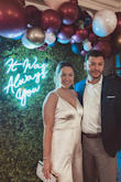 I wore this to my engagement party and got a lot of compliments. I got a size Large because I have a long torso. I had to get the bottom hemmed a bit, but otherwise it worked great. - Jaclyn Y.