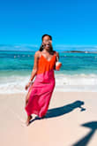 GO TO swimsuit cover up for 2 years now!! I get so many compliments anytime I wear it! The pink & orange are so pretty together - Sharelle W.