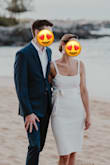 I wore this dress for my elopement in Hawaii. I was really happy with the fit and it was very comfortable. I agree with the other reviews that its a perfect length for those on the taller side. I liked the texture in the fabric, it was different and hid the seems well. It has some stretch but keeps the fit. I would say it's a true small but runs a little smaller in comparison to other Lulus small dresses. - Grace S.