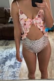 I love this bathing suit but it's a little tight on me and I'm normally a small/medium. I'd love to have been able to try a large but it isn't available for returns/exchanges. I'll deal with the tightness though. Its super cute and flattering - Alicia M.